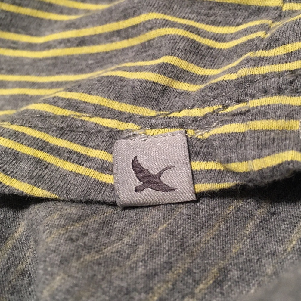 Eddie Bauer scoop neck gray/yellow striped tee - Picture 6 of 6